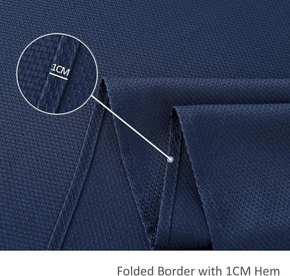 maxmill Jacquard Square Tablecloth Waterproof Spillproof Wrinkle Resistant Soft Textured Table Cloth for Dinner and Party Washable Polyester Fabric, Indoor and Outdoor Use, 60 x 60 Inch, Navy Blue