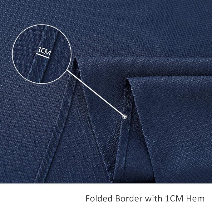 maxmill Textured Tablecloth Stain Resistant Waterproof and Wrinkle Resistant Washable Soft Table Cloth, Fabric Table Cover for Dining Room and Outdoor Use, Rectangle 60 x 120 Inch, Navy Blue