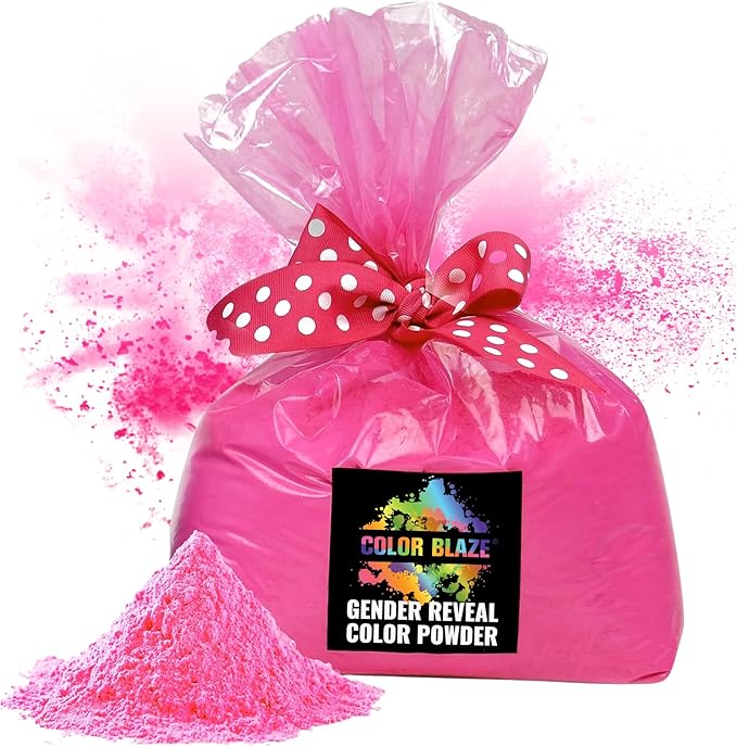Color Blaze Holi Colored Powder - 5 lbs of Pink Powdered Color - for Fun Runs, Color Toss, Rangoli, Powder War, Backyard Party & Festivals - Pack of 1 Colorful Bag - 5 Pounds in Bulk - Pink