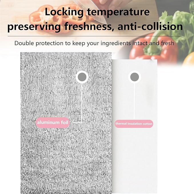 Smilco Reusable Insulation Bags Thermal Box Liners Metalized Liners Lunch Food Box Shopping Bag Insulated Lining Waterproof Insulation Package (25 Pack/ 8 In x 11 In)