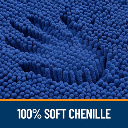 OLANLY Bathroom Rugs 70x24, Extra Soft Absorbent Chenille Bath Rugs, Rubber Backing Quick Dry, Machine Washable Bath Mats for Bathroom Floor, Tub and Shower, Home Decor Accessories, Royal Blue
