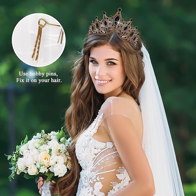TAROSE Silver Tiaras for Women and Girls, Crystal Gold Crowns for Women, Hair Accessories for Bride/Halloween/Prom/Birthday