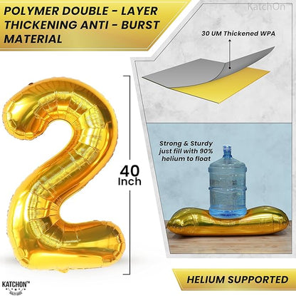 Katchon, Giant Gold 2026 Balloons - 40 Inch | Star Foil Balloons and Gold 2026 Balloon Number for New Years Decorations 2026 | NYE Decorations | New Year Balloon | New Years Eve Party Supplies 2026