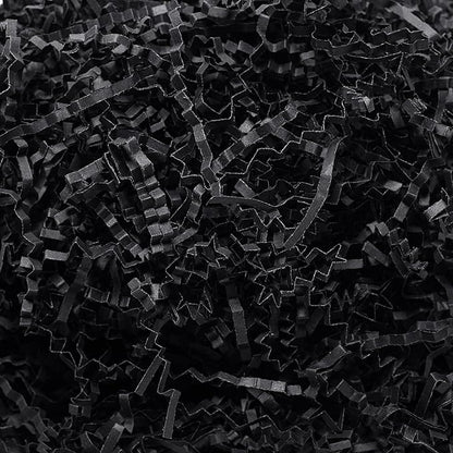 Wowxyz 1 LB Crinkle Cut Paper Shred Black Crinkle Shredded Paper for Gift Baskets - Gift Box Bag Filler - Confetti Stuffing for Birthday, Holiday Present Packaging Wrapping