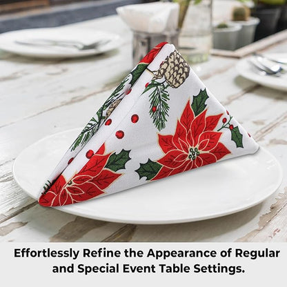 Urban Villa Cloth Napkins Set of 12(20x20 Inches)100% Cotton Napkins Cloth Washable Durable Reusable Absorbent Table Dinner Napkins Cloth for Christmas Hotel Lunch Restaurant Parties –Pine Cone Print