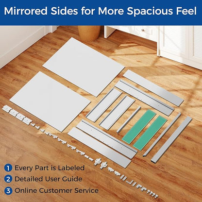 BROBIGBathroom Medicine Cabinet with Mirror, 24x32 Recessed or Wall Mirror Medicine Cabinet with Storage Adjustable Glass Shelves, Beveled Edge Mirrored Door with Aluminum Cabinet Hinges