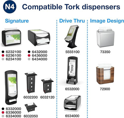 Tork Xpressnap Natural Dispenser Napkin N4, 2-ply, 1/2 Fold, One-at-a-Time Dispensing, 12 x 500, 8.5" x 6.5", 109906
