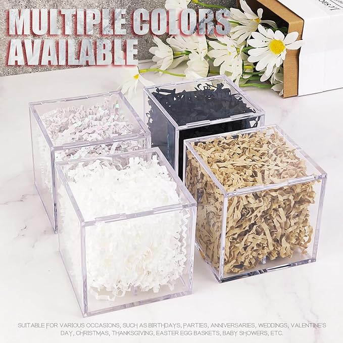 Lechay Crinkle Cut Paper Shred Filler, Box Filler Shredded Paper for Baskets Stuffing for Mother's Day Graduation Birthday Halloween (black)