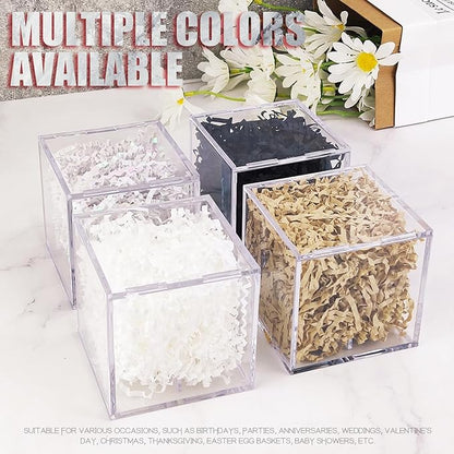 Lechay Crinkle Cut Paper Shred Filler, Box Filler Shredded Paper for Baskets Stuffing for Mother's Day Graduation Birthday Halloween (black)