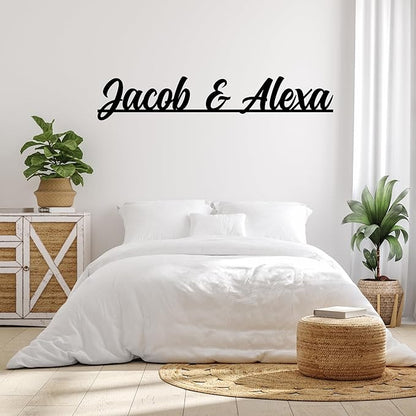 Personalized Metal Couples Sign – Custom Romantic Home Décor Featuring Two Names, Elegant Bedroom Accent for Weddings, Anniversaries, or Engagement Celebrations