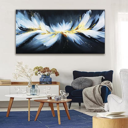 Large Abstract Black And Gold Wall Art For Living Room Modern Decorations Maximalist Canvas Wall Art Decor Prints Artwork Bedroom Kitchen Office Home Wall Decor 29" × 58"