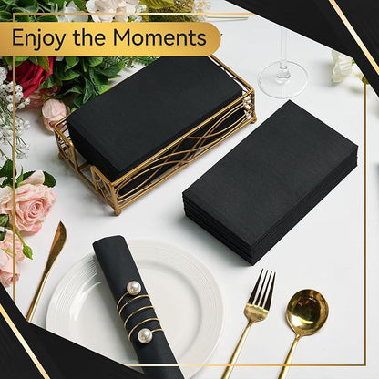 Vplus 200 Pack Black Paper Napkins, Premium Quality 3-Ply Disposable Napkins, Soft and Absorbent, Perfect for Dinner, Wedding, Graduation, Party