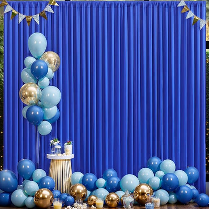 10x10 Royal Blue Backdrop Curtain for Parties Wrinkle Free Blue Photo Curtains Backdrop Drapes Fabric Decoration for Wedding Birthday Party Baby Shower 5ft x 10ft,2 Panels