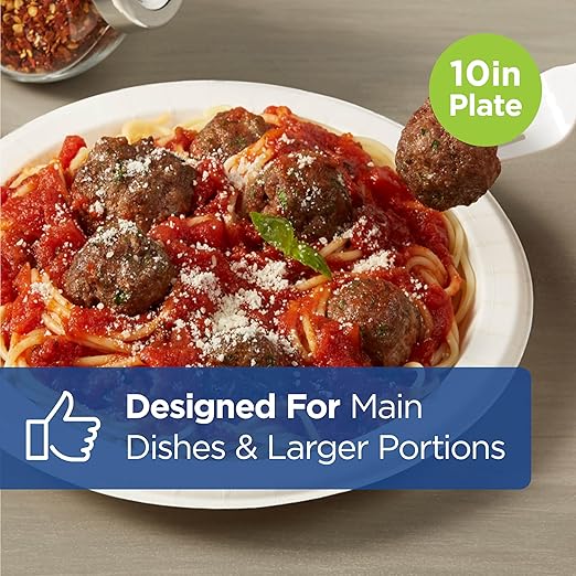 Georgia-Pacific Dixie Ultra 10 1/16 Inch Heavy-Weight Paper Plates, White, 500 Count, Bulk Case, 4 Packs/125 Count Per Pack, SXP10W