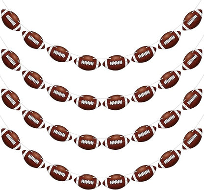 4 Pack Football Party Decorations, 32 PCS Football Cardboard Pre-Assemble Game Day Party Banner Garland for Bowl Game Day Sports Themed Party Supplies Birthday Cutouts Banner Decor