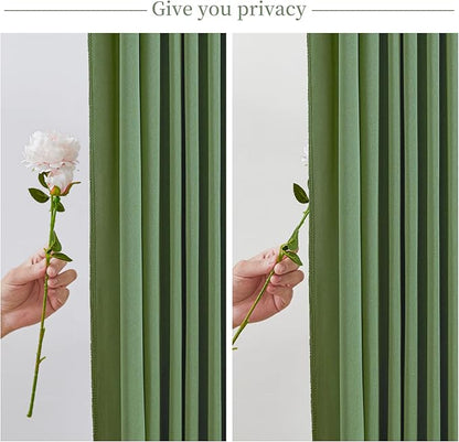 10x10 Valley Green Backdrop Curtain for Parties Wrinkle Free Dark Green Photo Curtains Backdrop Drapes Fabric Decoration for Baby Shower Birthday Party Photography 5ft x 10ft,2 Panels