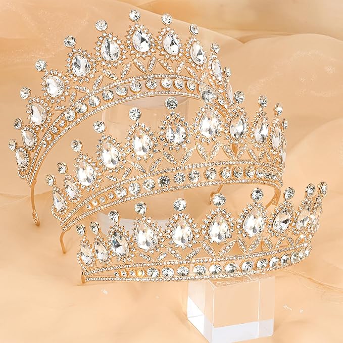 3 Pack Crystal Tiara and Princess Crown,Bridal Wedding Queen Headbands Prom Pageant Birthday Party Hair Accessories