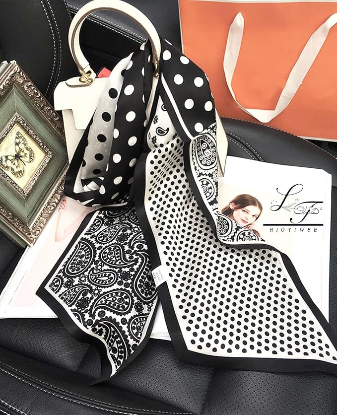 Head Scarf Hair Neck Scarves For Women Purse Bag Scarfs For Handbags Silky Long Thin Satin Headscarf Fashion