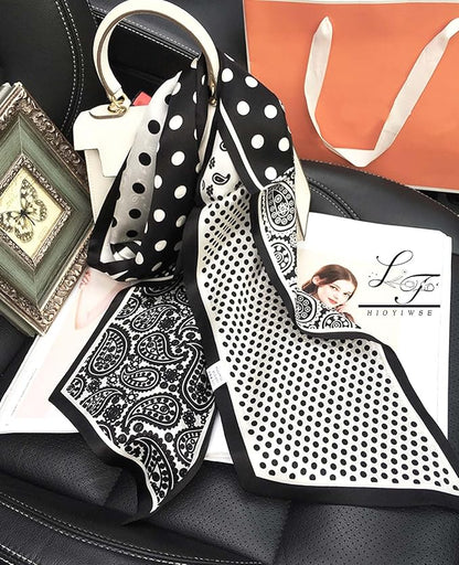 Head Scarf Hair Neck Scarves For Women Purse Bag Scarfs For Handbags Silky Long Thin Satin Headscarf Fashion