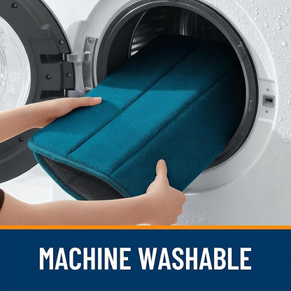 OLANLY Memory Foam Bath Mat 36x24, Super Soft Absorbent Bathroom Rugs, Quick Dry, Machine Washable Shower Floor Rugs, Bathmat Carpet, Bathroom Home Decor Accessories, Peacock Blue