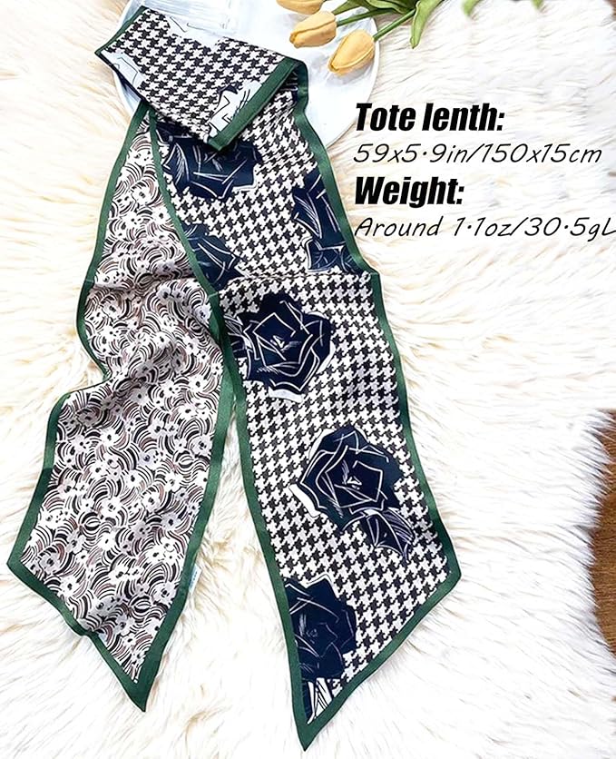 Head Scarf Hair Neck Scarves For Women Purse Bag Scarfs For Handbags Silky Long Thin Satin Headscarf Fashion