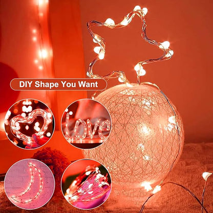 Fairy Lights,Silver Wire String Lights Waterproof,Battery Operated 7FT 20LED Firefly Starry Moon Lights for DIY Christmas Wedding Party Bedroom Decor (Orange, 24 Pack)
