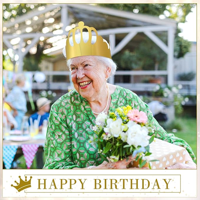 Crtiin 500 Pcs Gold Paper Crowns Birthday Party Bulk for Adults Classroom Students Hat Supplies Favors (Various Style)