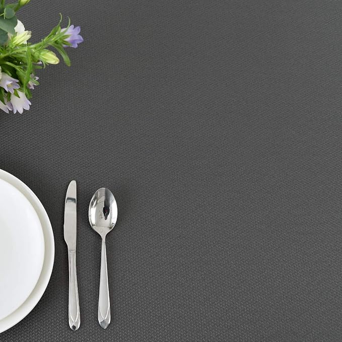 maxmill 2 Pack 60 x 84 Inch Charcoal Textured Rectangle Tablecloth Water Resistant Wrinkle Free Spillproof, Soft Jacquard Table Cloth for Banquet Parties Event Holiday Dinner, Indoor and Outdoor Use