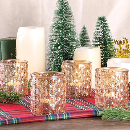 12Pcs Large Votive Candle Holders 2.8 * 3.2in Gold Tea Light Candle Holders Glass Candle Holder for Wedding, Bridal Shower, Table Centerpiece, Party, Home Decor