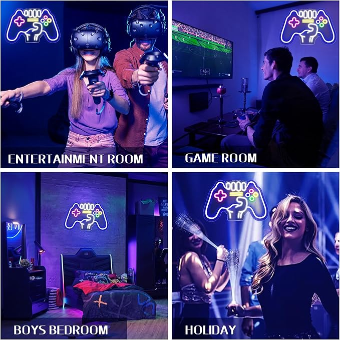 Gamer Neon Sign, Dimmable Gaming Neon Sign, Gaming lights For Wall Game room decor - Best Gamer Gifts for Boys, Kids
