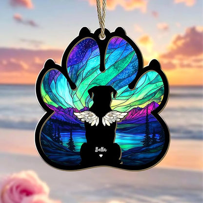 Personalized Dog Memorial Suncatcher – Custom Dog Suncatcher with Name, Breed & Multiple Background Options, Pet Loss Sympathy Gift, Memorial Keepsake for Dog Lovers