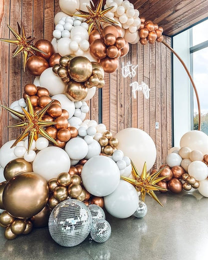Gold Star Balloons,9Pcs 22Inch Gold Explosion Spike Cone Helium Polyester Film Star Foil Balloons for Birthday Anniversary Baby Shower Wedding New Year Disco Party Decorations