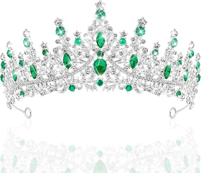 TAROSE Silver Tiaras for Women and Girls, Crystal Gold Crowns for Women, Hair Accessories for Bride/Halloween/Prom/Birthday