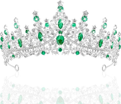 TAROSE Silver Tiaras for Women and Girls, Crystal Gold Crowns for Women, Hair Accessories for Bride/Halloween/Prom/Birthday
