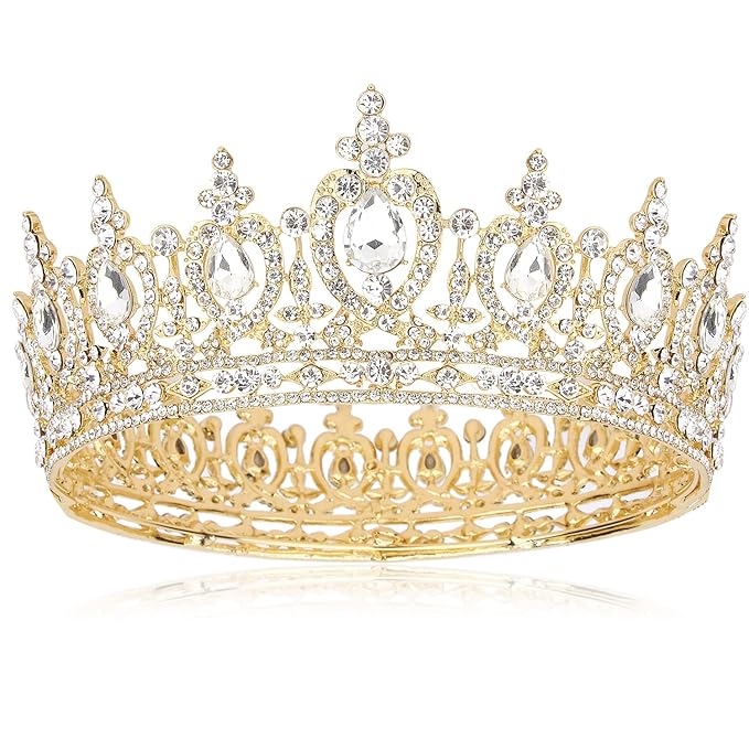 COCIDE Queen Crown for Women Crystal Tiara and Crown for Girl Rhinestones Hair Accessories for Wedding Bride Birthday Party Prom Bridal Bridesmaid (Gold)