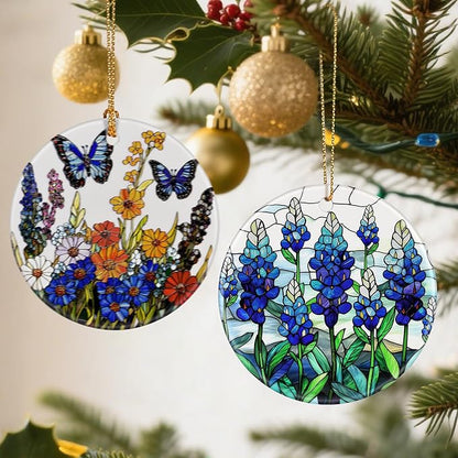 Texas Bluebonnet Ornament, Christmas Ornaments: Christmas Tree Decorations, Holiday Decor, Stocking Stuffers, Gift Ideas, Xmas Gift, Flower Lover Gifts & Gifts for Women