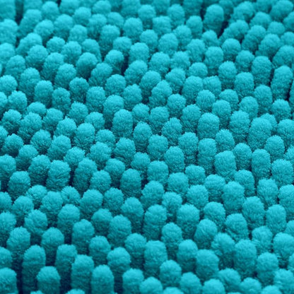 HOMEIDEAS 3 Pieces Bathroom Rugs, Extra Large Ultra Soft Non Slip Absorbent Chenille Toilet Bath Mat Set (Teal Blue)