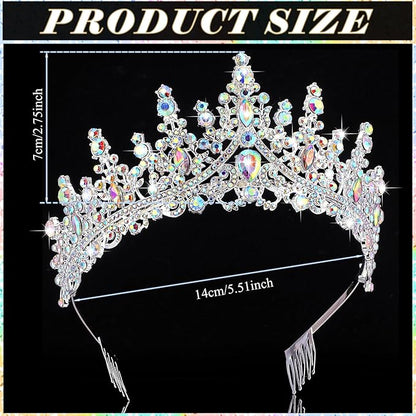 Tiaras and Crowns for Women Princess Crystal Tiara Crown with Comb Rhinestone Hair Accessories