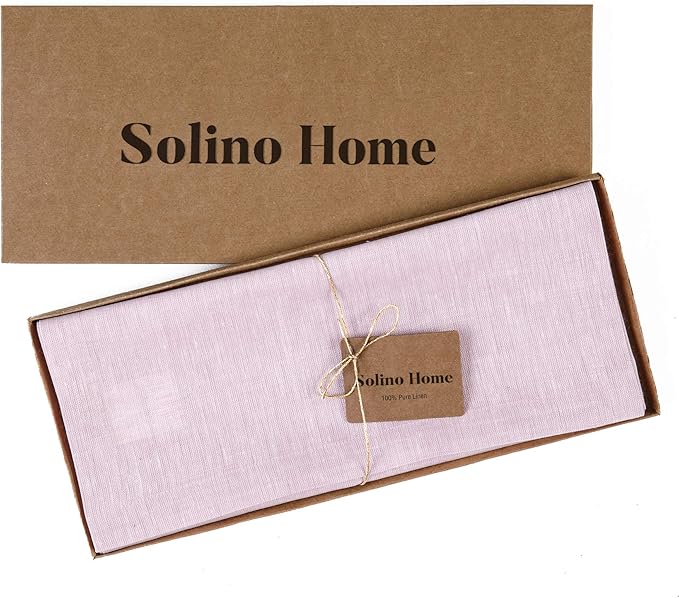 Solino Home Linen Bubblegum Pink Table Runner 120 Inches Long - Athena, 100% Pure Linen 14 x 120 Inch Table Runner