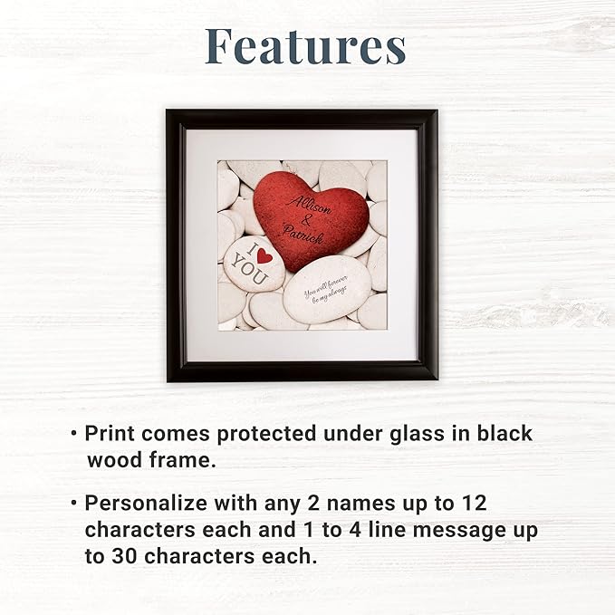 Let's Make Memories Personalized Printed Wall Art For Couples - Engagement, Wedding, Newlyweds, Anniversary - Home Decor - Love Rocks - Framed Print - 16x16