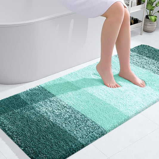 OLANLY Bathroom Rugs Mat 44x32, Extra Soft Absorbent Microfiber Bath Rugs, Rubber Backing, Quick Dry, Washable Bath Mats for Bathroom Floor, Tub and Shower, Home Decor Accessories, Blackish Green