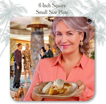 Disposable Palm Leaf Plates - 50 Pack - 6 Inch Square - Compostable & Biodegradable - Heavy Duty, Eco-Friendly, Microwave Safe - Like Bamboo Plates - Perfect for Events & Parties