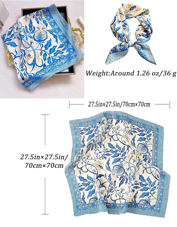 Neck Scarf For Womens Silky Head Scarves Hair Bandanas Square Scarf Fashion Accessories lightweight