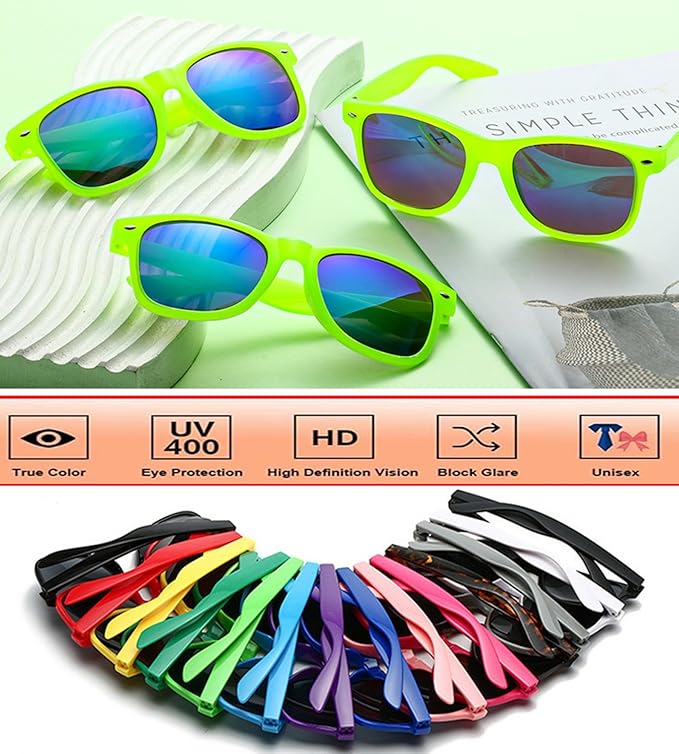 Fsmiling Green Sunglasses Bulk Adult Party Sunglasses 80s Glasses Shades for Men Women St. Patrick's Days-30Pack,UV Protection