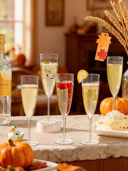 WDF 36PCS Clear Champagne Flutes Plastic - 6 OZ Clear Disposable Champagne Flutes Party Supplies for Wedding/Birthday/Parties