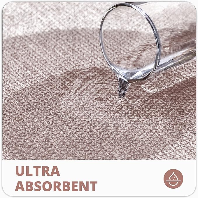 Bath Mat,Ultra Thin Bathroom Rugs,Rubber Bath Mats for Bathroom,No Slip Bath Rugs,Quick Dry,Machine Washable,Low Pile,Absorbent,Shower Outside,Sink,Home Decor Accessories.Beige,1'5"x2'3"(2 Pack)