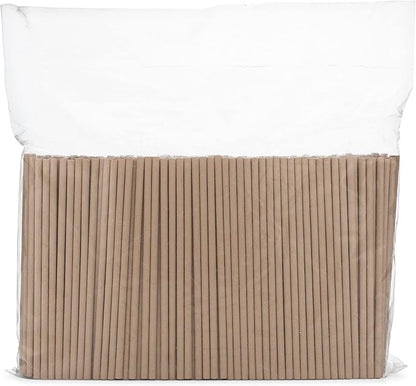 PandaBoard Compostable Bamboo Cocktail Straws - 4mm, Unwrapped, 500 Count Bag