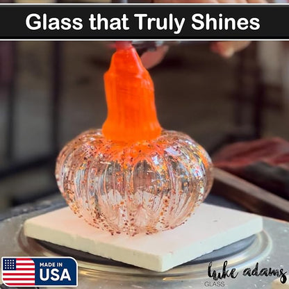Luke Adams Glass Handmade Glass Pumpkins Handmade Table Top Home Decor (Squat, Birch)