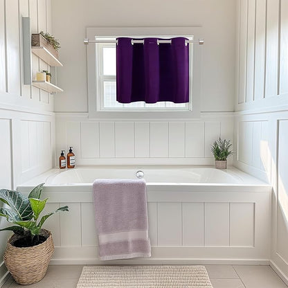 ChrisDowa Blackout Curtains 36 Inches Long for Living Room, Grommet Thermal Insulated Room Darkening Curtains for Bedroom (1 Panel Set, Royal Purple, 52W x 36L)