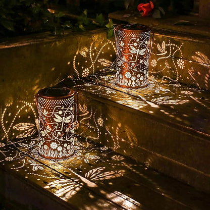 Christmas Gifts for Women Dragonfly Solar Lanterns Outdoor Waterproof Hanging Solar Lights Dragonfly Gifts for Men Metal Decorative LED Lanterns for Yard, Patio, Lawn, Tabletop, Pathway, Garden Decor